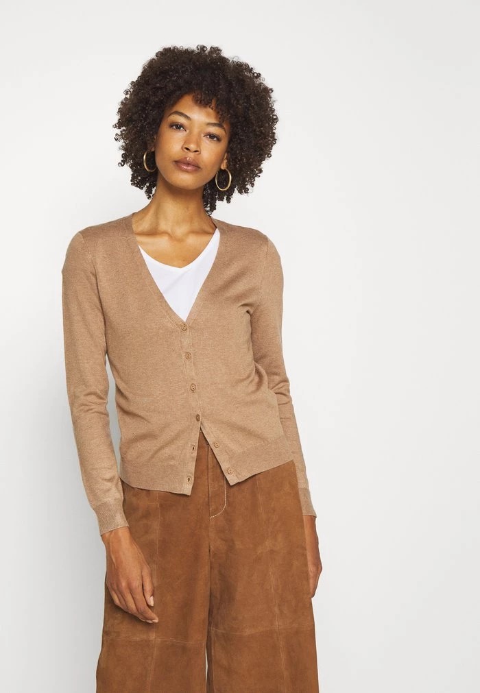 Cardigan ANNA FIELD Anna Field Basic V-neck Cardigan Marron Femme | MLD-0977397